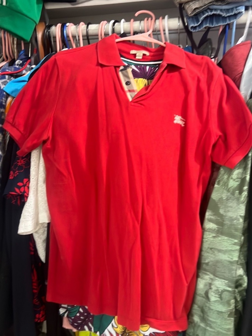 Burberry men Red Striped Knit Top